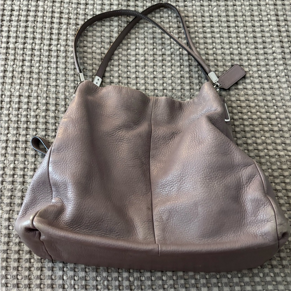 Coach Grey Leather Hobo Bag